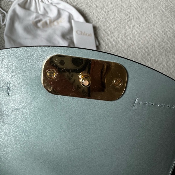 Chloe’ Blue Crossbody Bag with Gold Accents - Picture 5 of 7